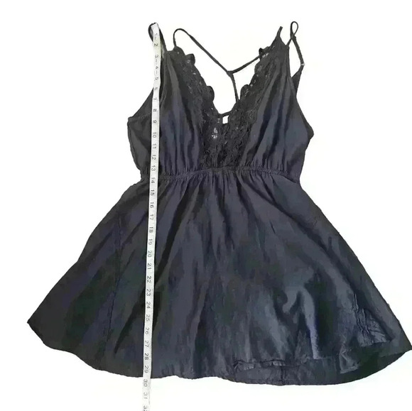 Intimately Free Free People Womens Blue Boho Crochet Neck Short Swing Dress XS - Picture 12 of 14